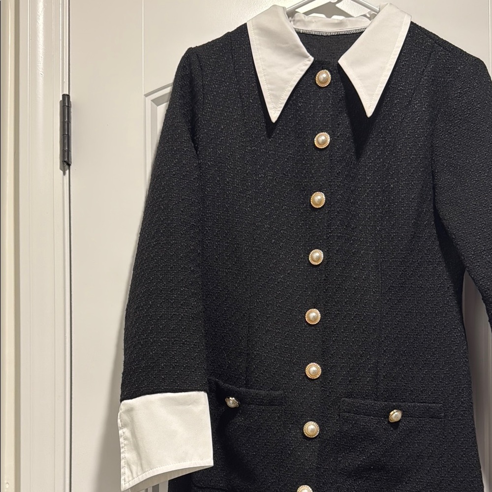 Elegant Black and White Women's Coat